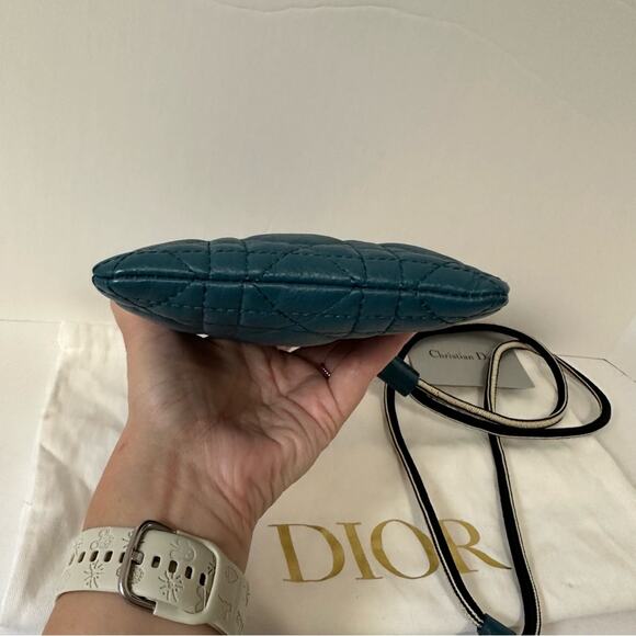 Dior Cannage Caro Multifunction Pouch w/ Wallet Teal Cell phone Pouch Wallet - Picture 7 of 10
